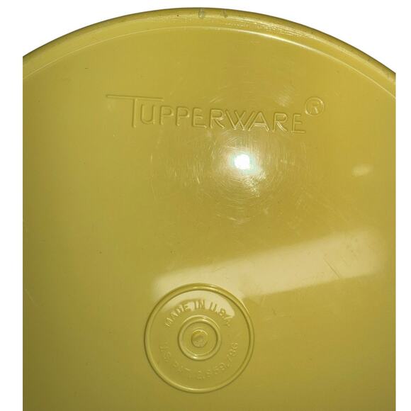 Tupperware Servalier Canister Harvest Gold Starburst Lid 70s Mod Retro Container - Picture 7 of 9